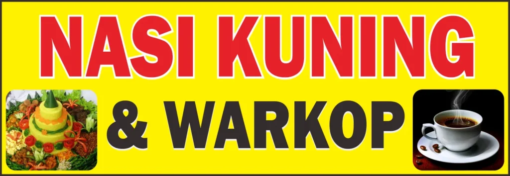 Contoh desain spanduk warung kopi sederhana