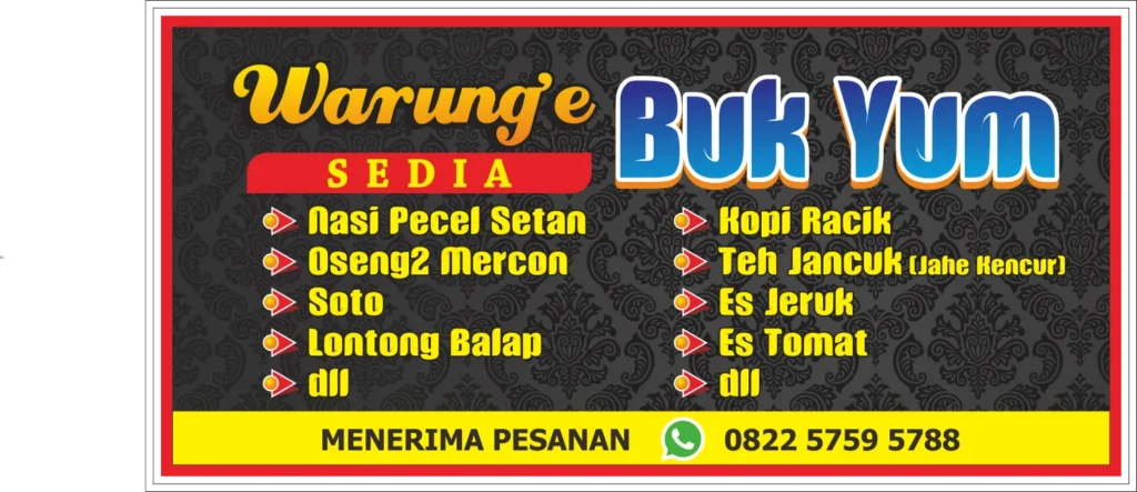 Template spanduk warung makan unik menarik cdr