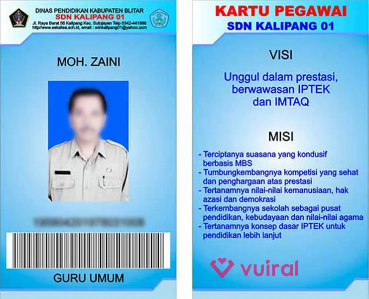 Contoh Desain Id Card Sekolah Untuk Pengajar/Guru Contoh Desain Id Card Sekolah Untuk Pengajar/Guru