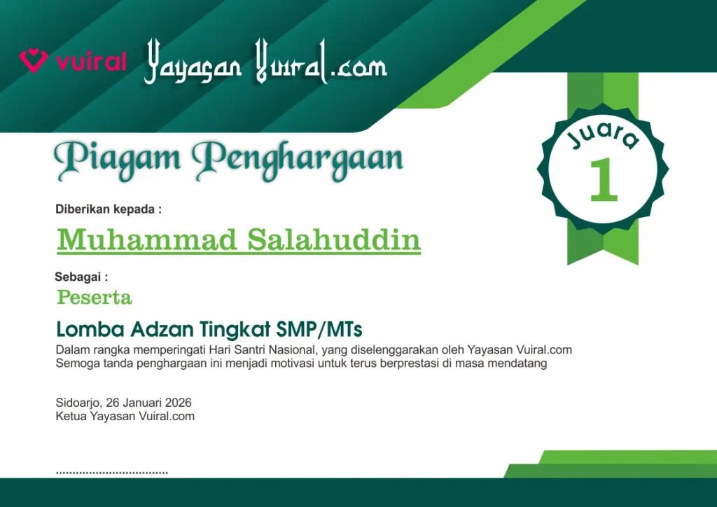 Download Contoh Sertifikat Piagam Penghargaan Lomba Adzan HD Download Contoh Sertifikat Piagam Penghargaan Lomba Adzan HD