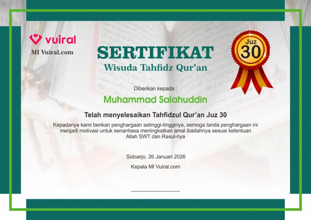 Download Contoh Sertfikat Piagam Penghargaan Tahfidz Qur'an 30 Juz Download Contoh Sertfikat Piagam Penghargaan Tahfidz Qur'an 30 Juz