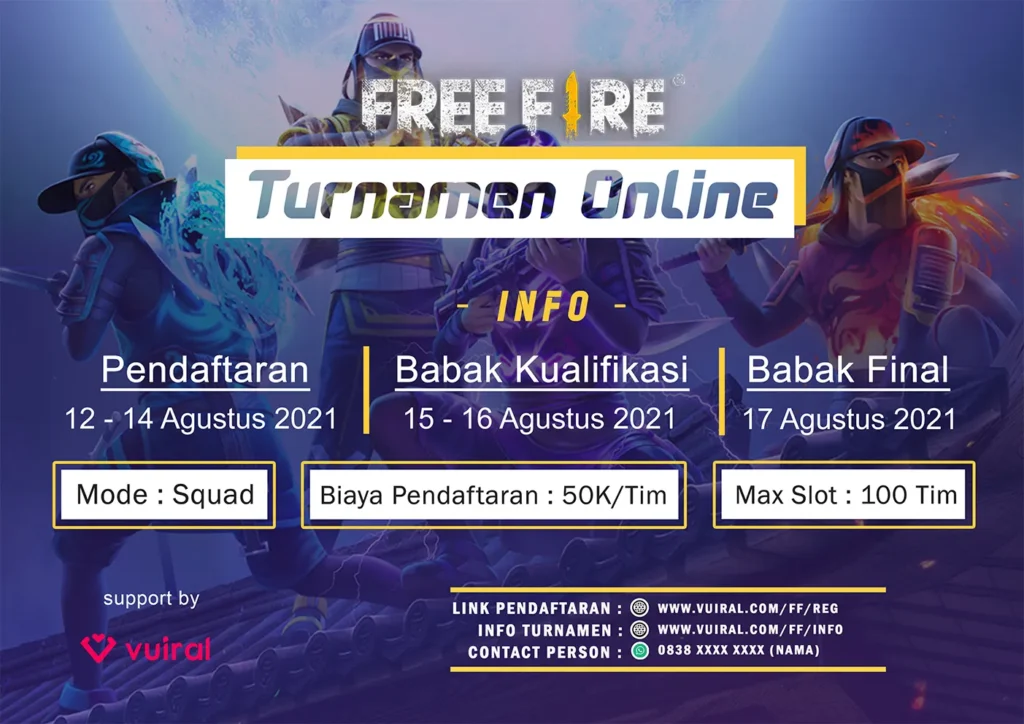 Download Mentahan Contoh Poster Turnamen Free Fire (FF)