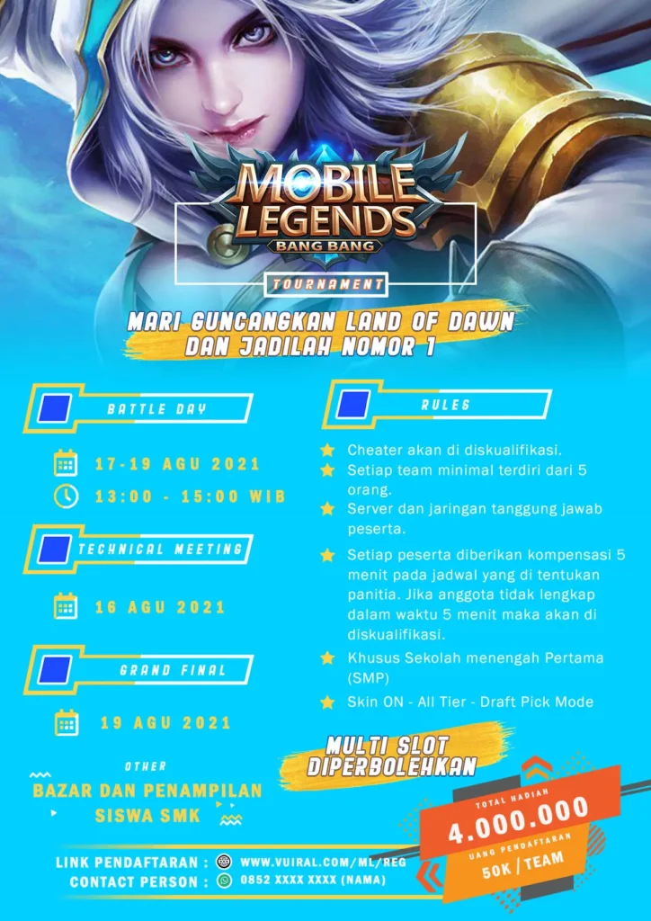 Download Mentahan Contoh Poster Turnamen Mobile Legends (ML) Versi 1 Download Mentahan Contoh Poster Turnamen Mobile Legends (ML) Versi 1