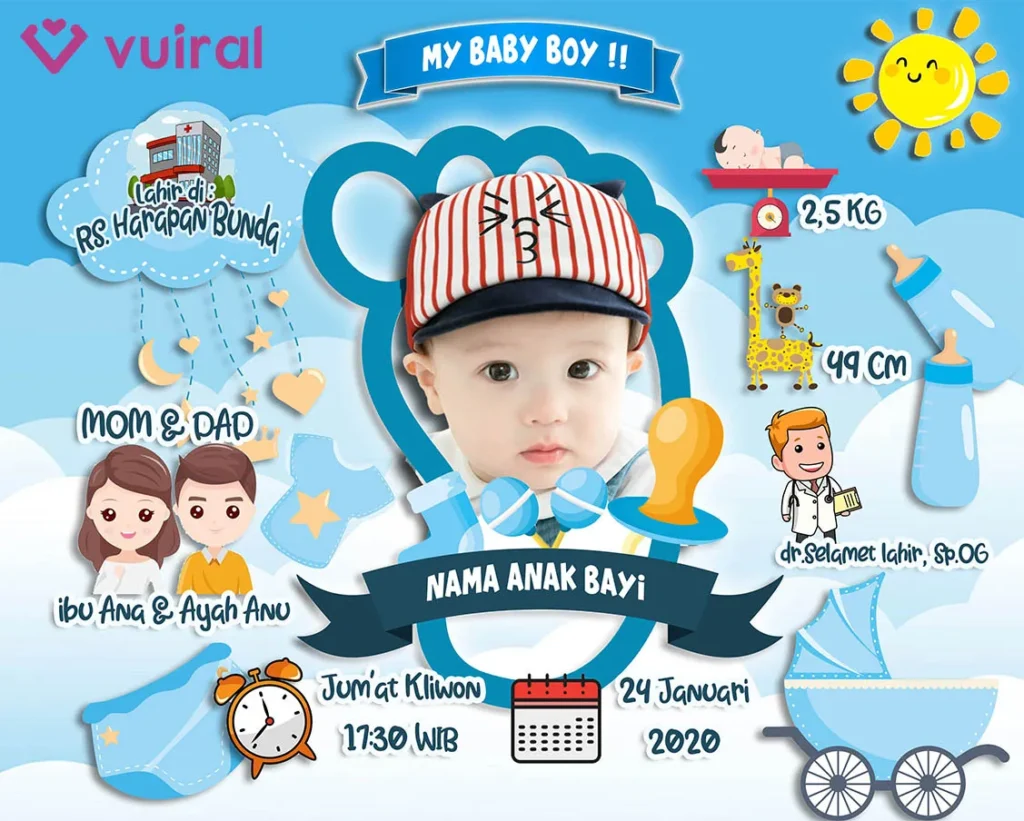 Contoh Template Frame Biodata Bayi Lucu File PSD Contoh Template Frame Biodata Bayi Lucu File PSD
