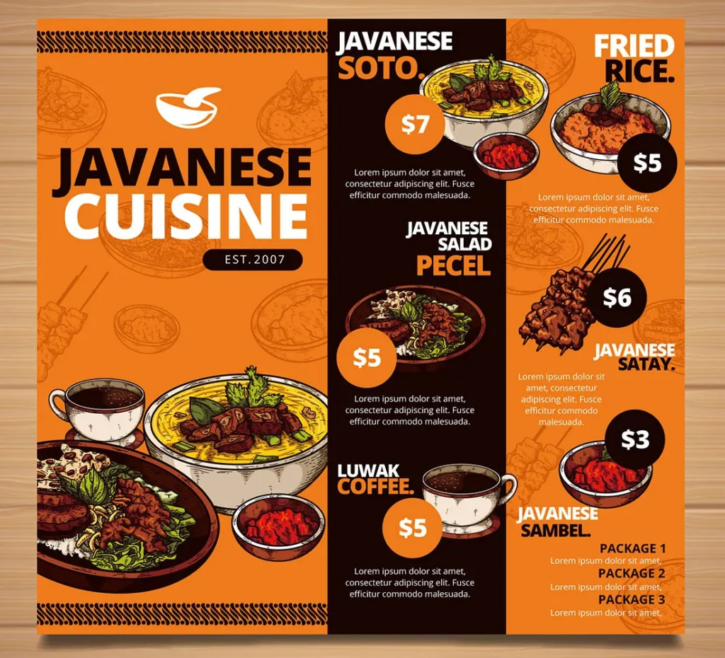 Contoh Desain Brosur Makanan Tradisional