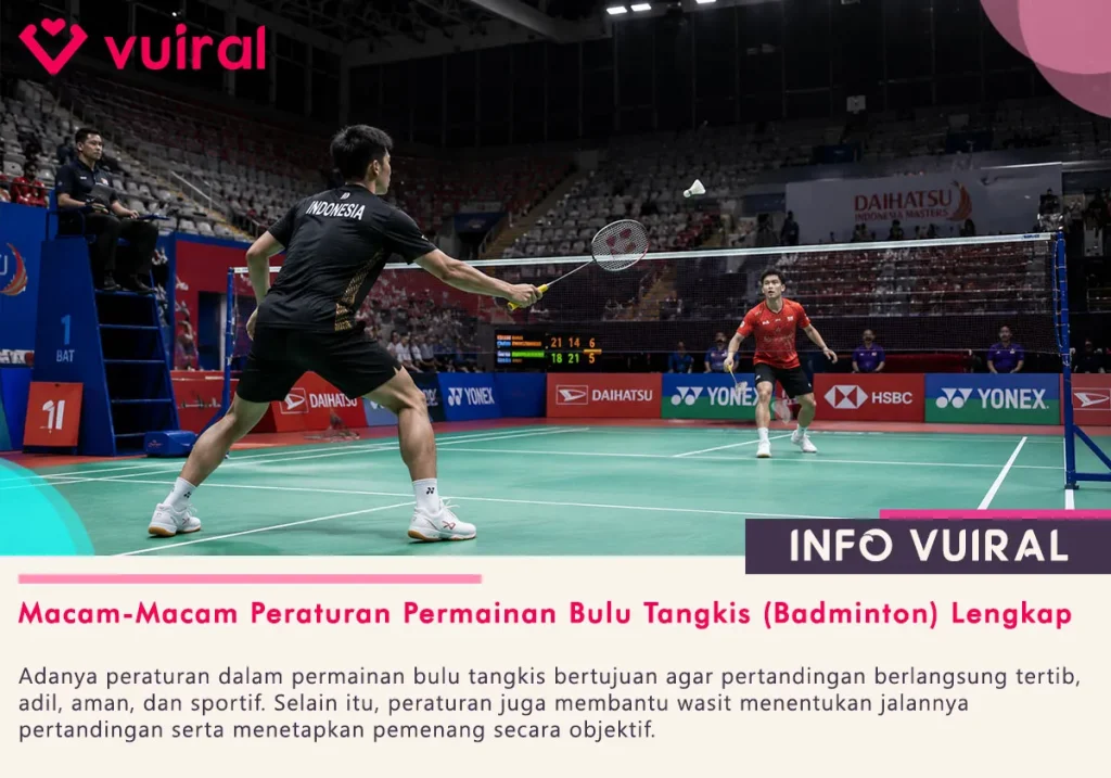 Macam-Macam Peraturan Permainan Bulu Tangkis (Badminton) Lengkap