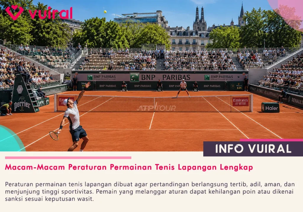 Macam-Macam Peraturan Permainan Tenis Lapangan Lengkap
