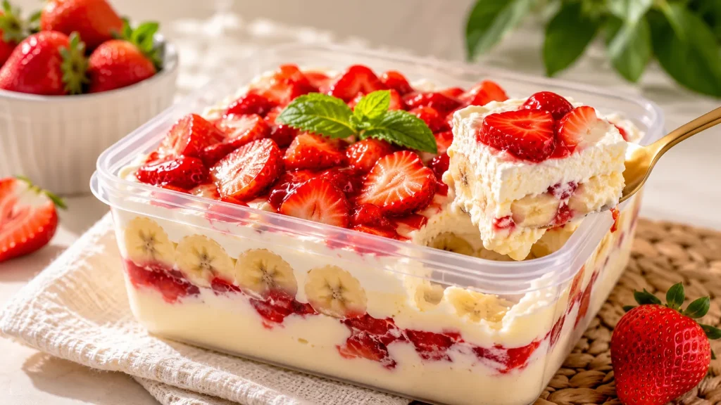Resep Strawberry Banana Pudding: Dessert Lembut, Segar, dan Lumer di Mulut
